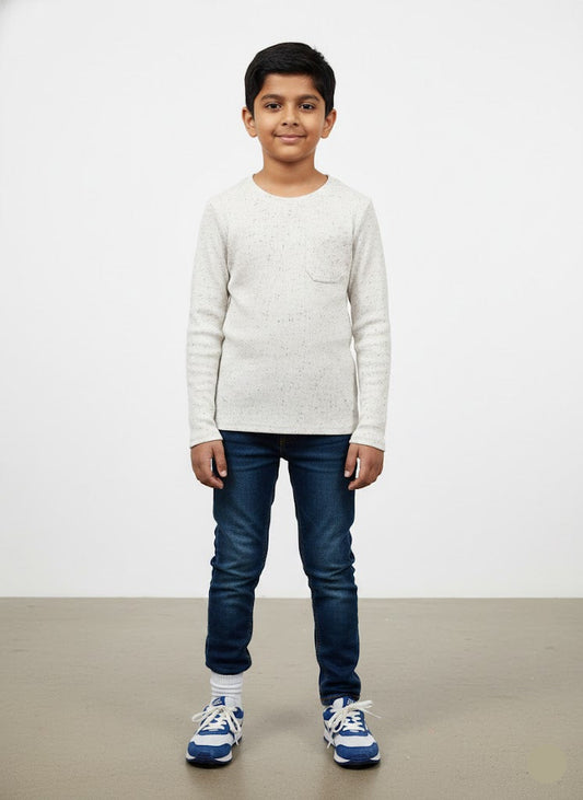 Boy's t-shirt - halfwhite dots