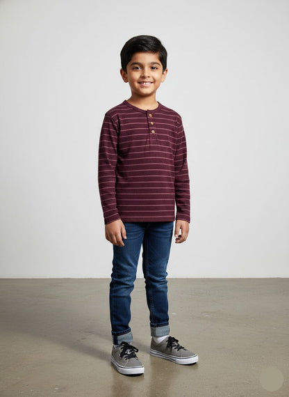 Boy's t-shirt - maroon stripes