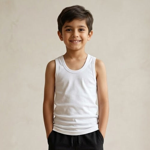Boy's vests - white