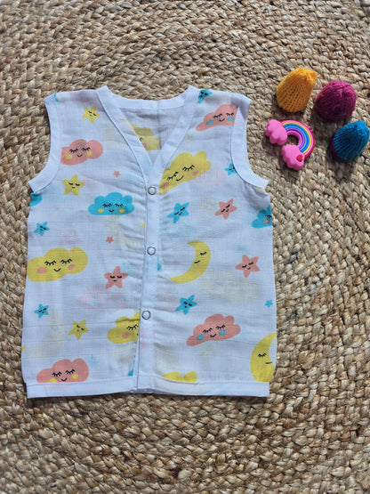Baby's muslin jabla button - Cloud