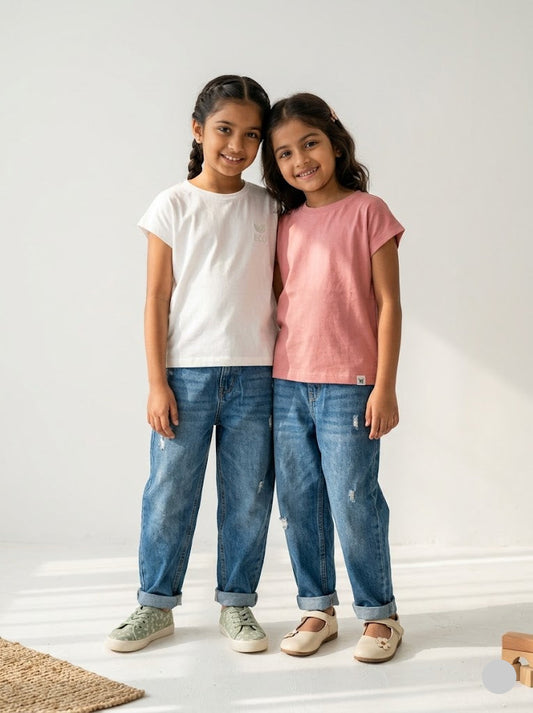 Girl's cap sleeve t-shirt - (2pcs combo)7