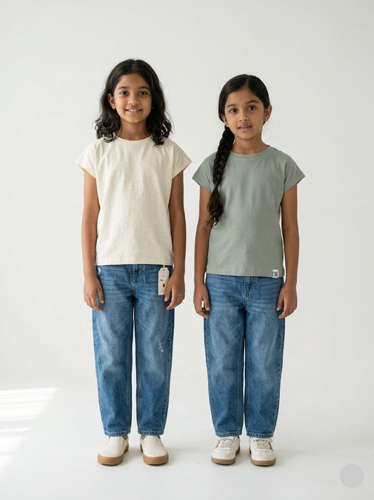 Girl's cap sleeve t-shirt - (2pcs combo)9