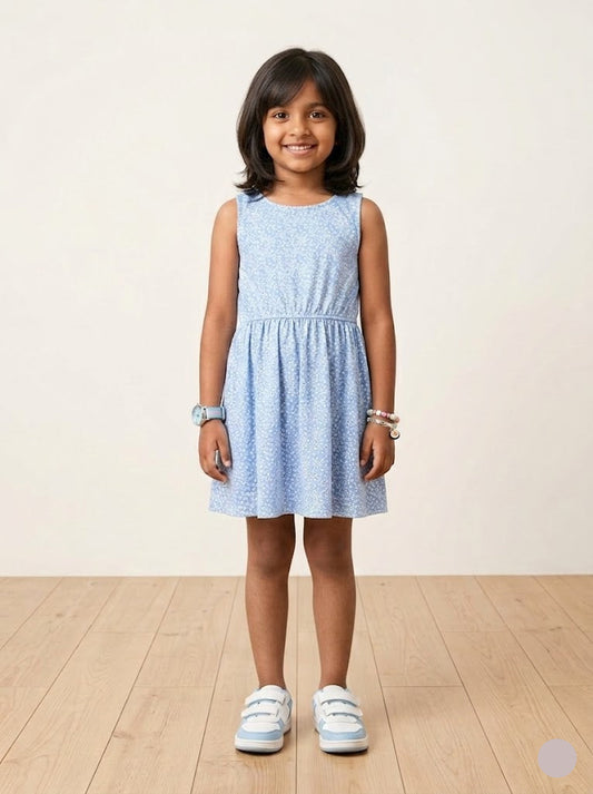 Girl's frock - blossom blue