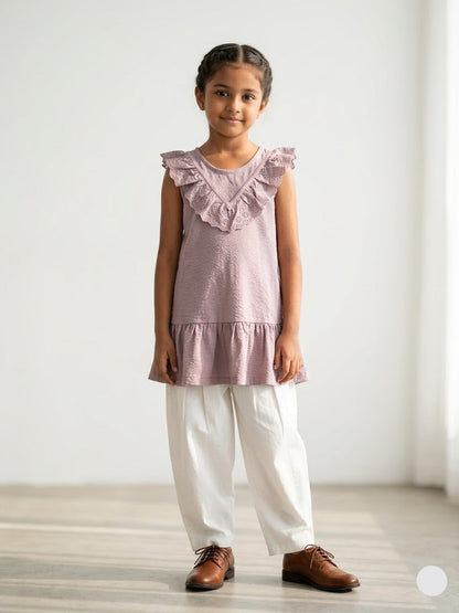 Girl's frock top - peach