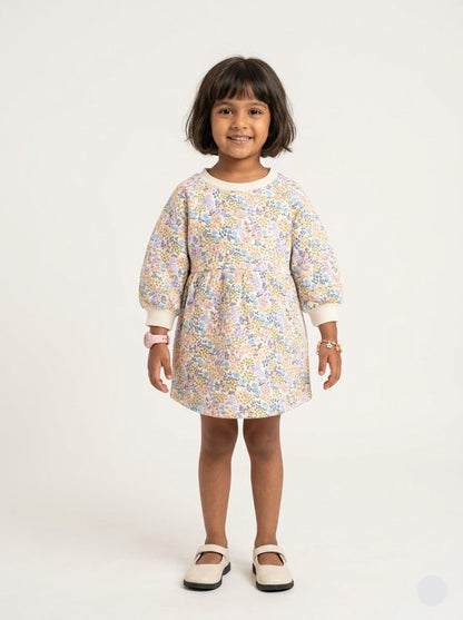 Girl's loop knit frock - colour blossom
