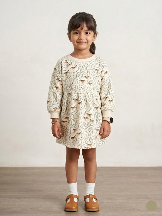 Girl's loop knit frock - horse