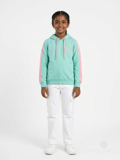 Girl's loop knit hoodie - girl power