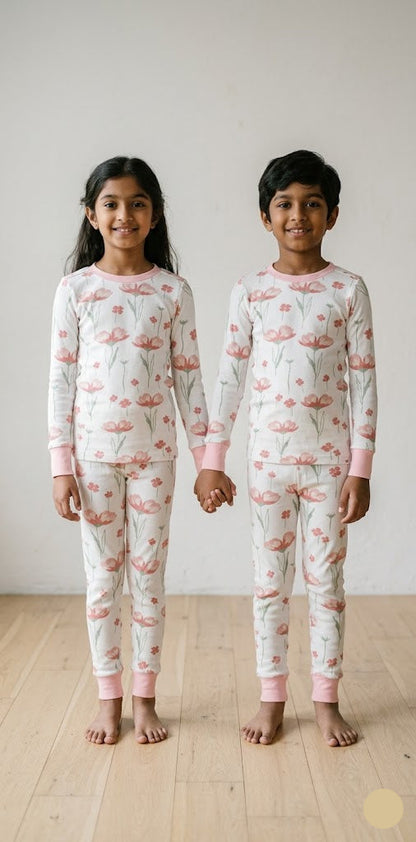 Unisex pant Co-ord Set - - pink blossoms