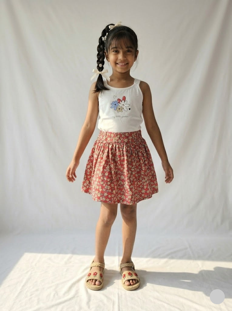 Girl's skirt set - blossoms