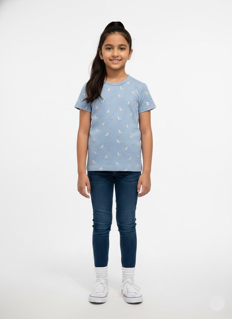 Girl's t-shirt - blue birds