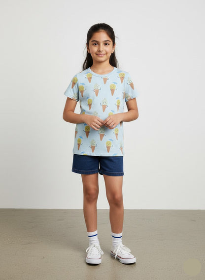Girl's t-shirt - ice blue