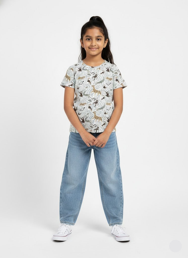 Girl's t-shirt - tropical animals