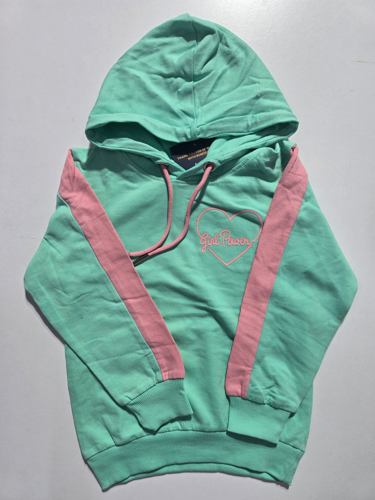 Girl's loop knit hoodie - girl power