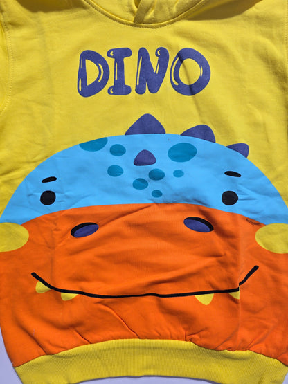 Girl's loop knit hoodie - dino