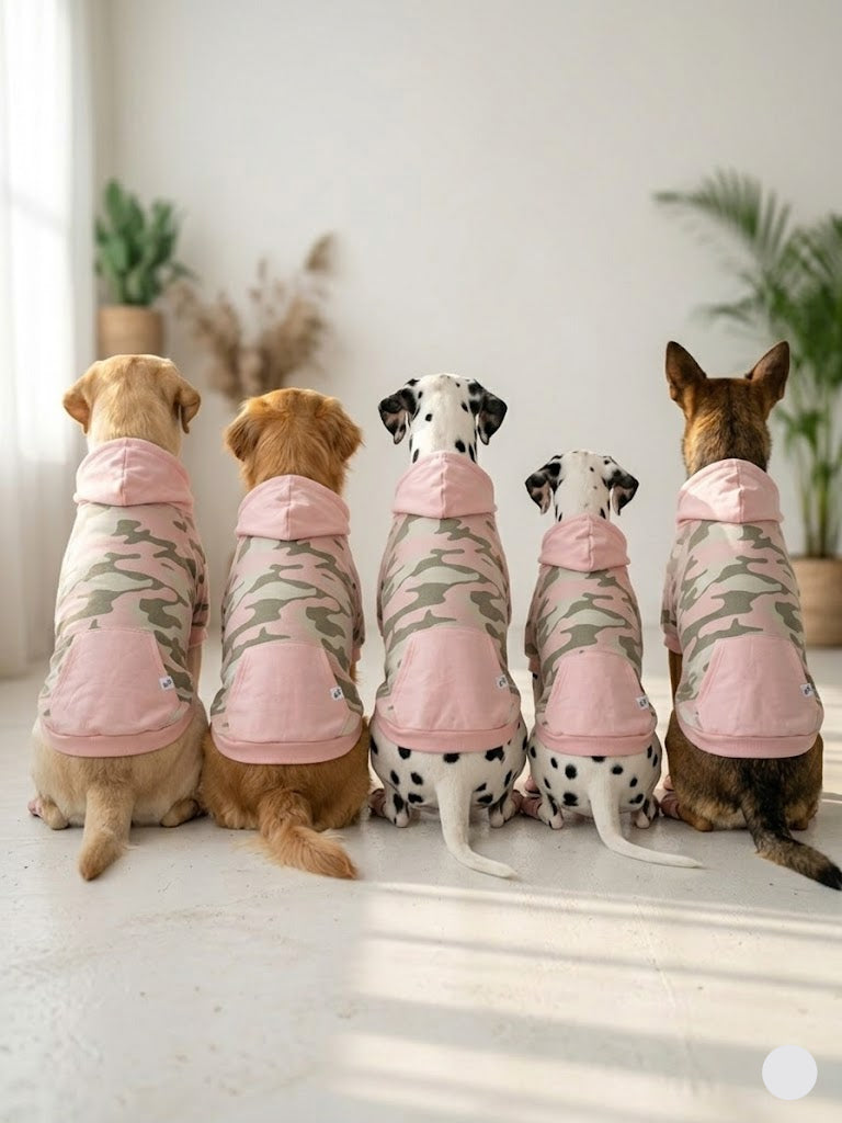 Hoodie for Dogs - pink military1