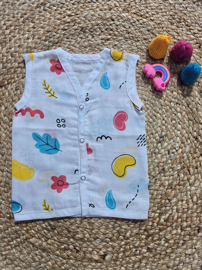 Baby's muslin jabla button - Leaf