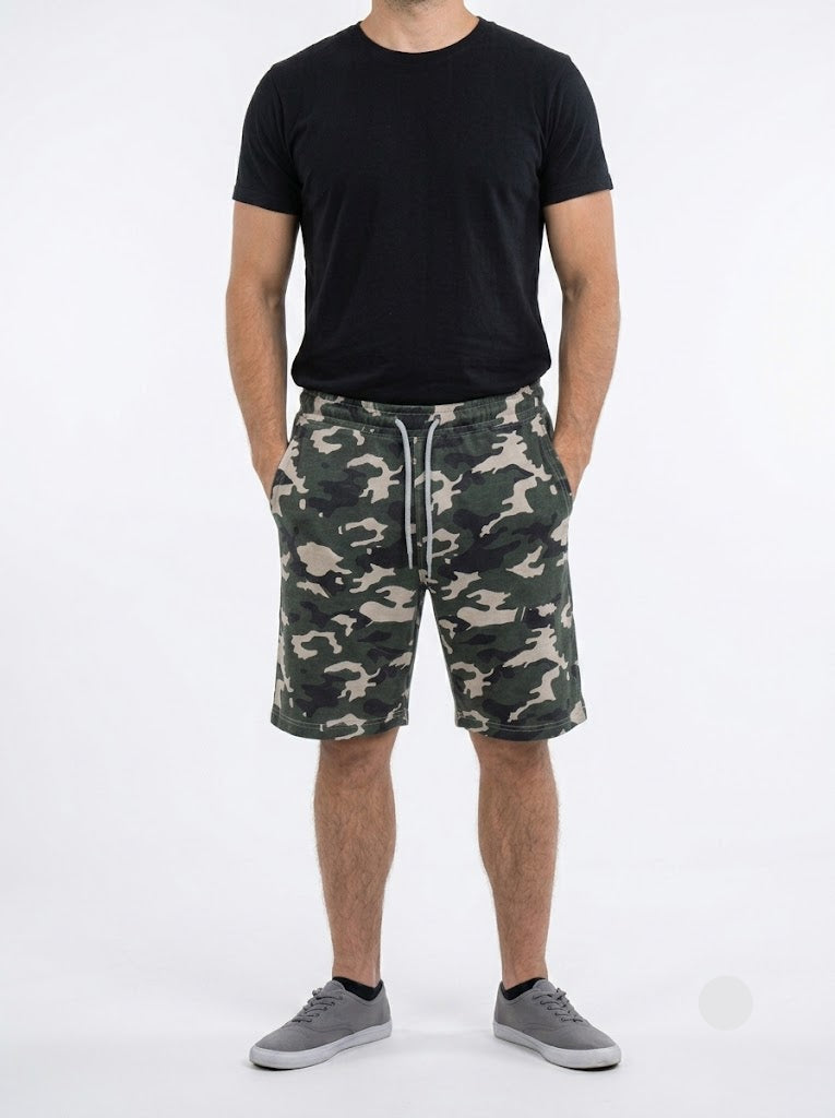Men's loop knit shorts - military