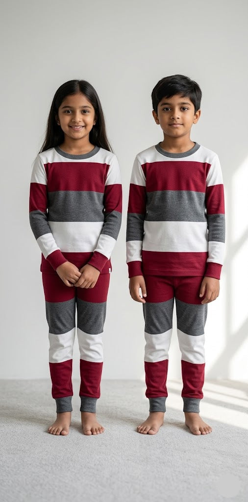 Unisex pant Co-ord Set - red stripes