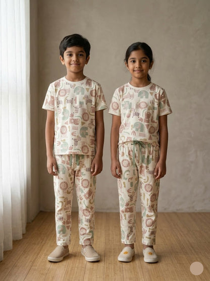 Unisex pant co-ord set - animals