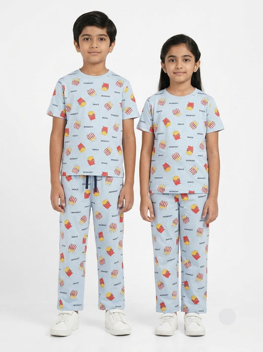 Unisex pant co-ord set - b/pop corn