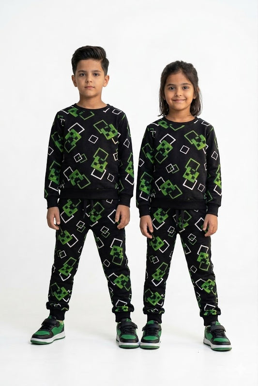 Unisex pant co-ord set - g/b squares