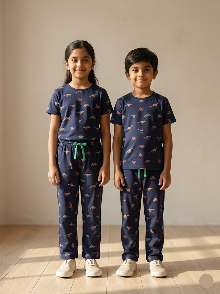 Unisex pant co-ord set - navy dino