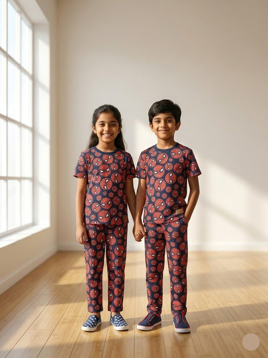 Unisex pant co-ord set - spider faces