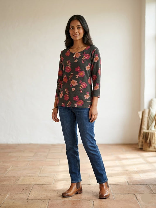 Women's 3/4 sleeve top - green
