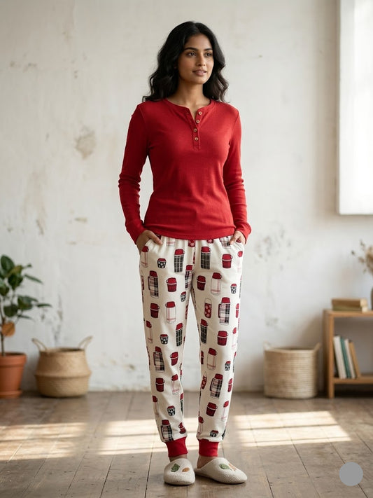 Women's pant set - waffle bottle