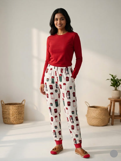 Women's pant set - xmas bottle