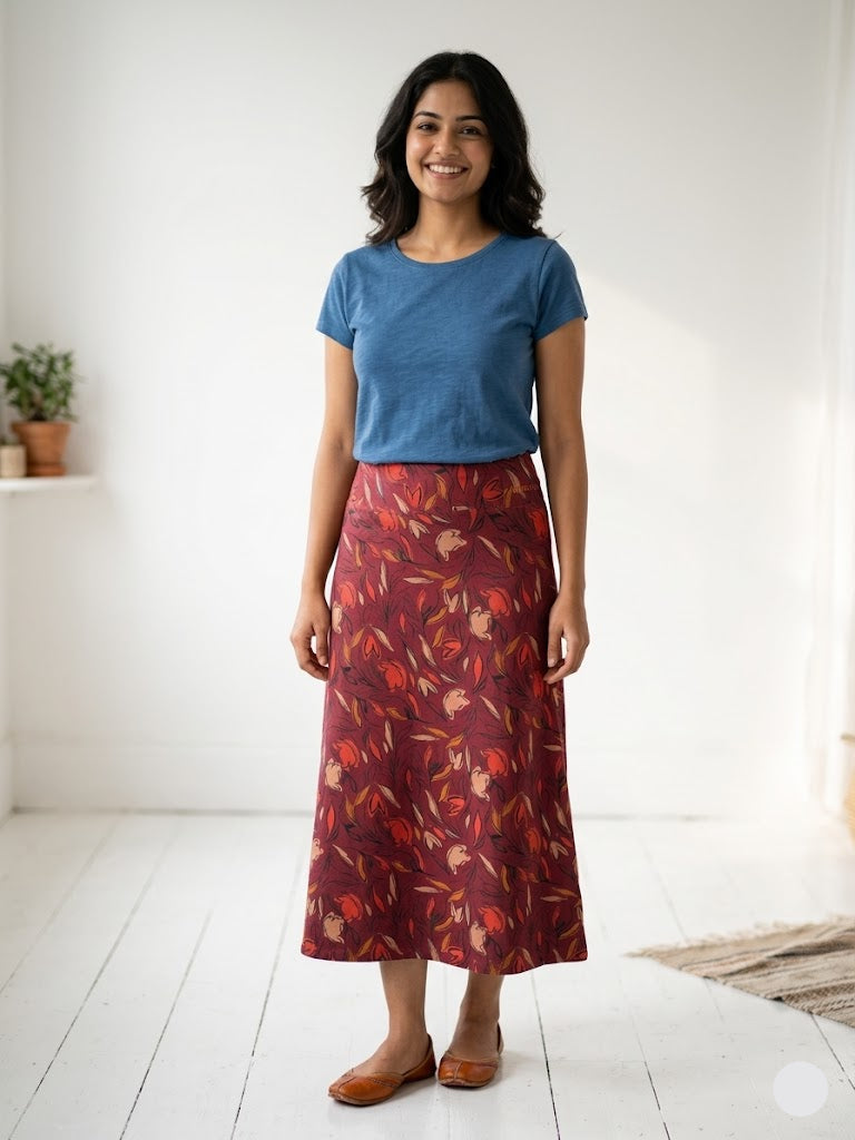 Women's skirt - red leaf