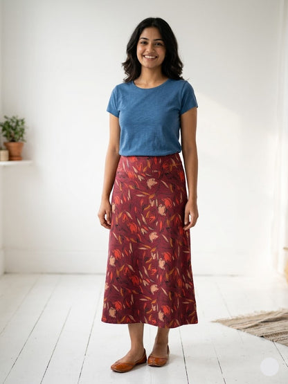 Women's skirt - red leaf