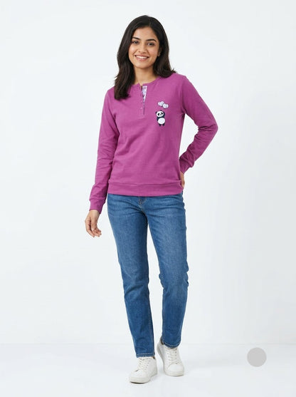 Women's t-shirt - purple panda