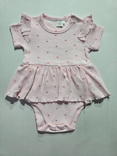 Baby's frock rompers - pink heart