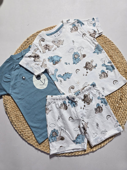 Baby's shorts set - b/w/w (3pcs set)