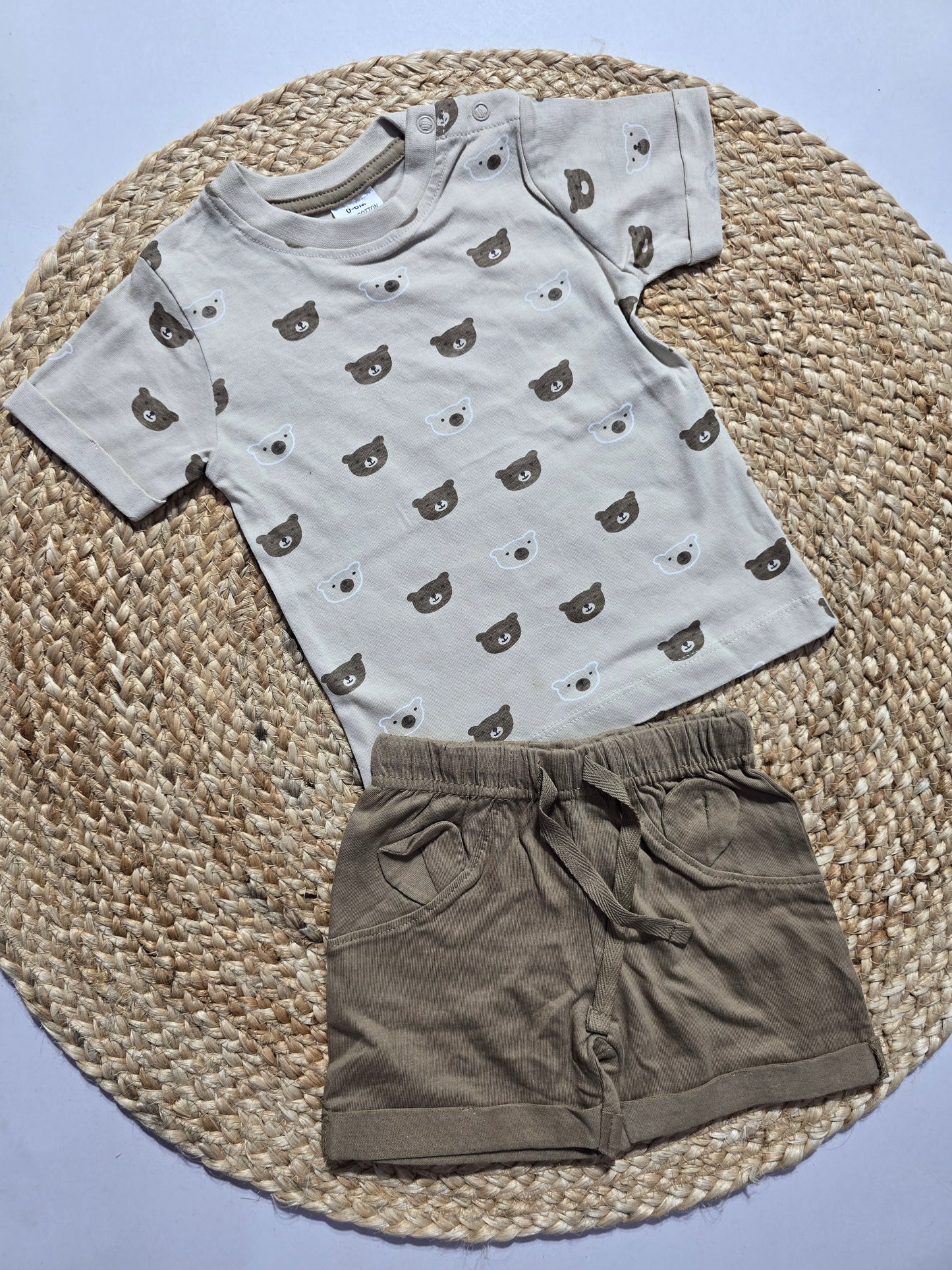 Baby's shorts set - brown bear (3pcs set)