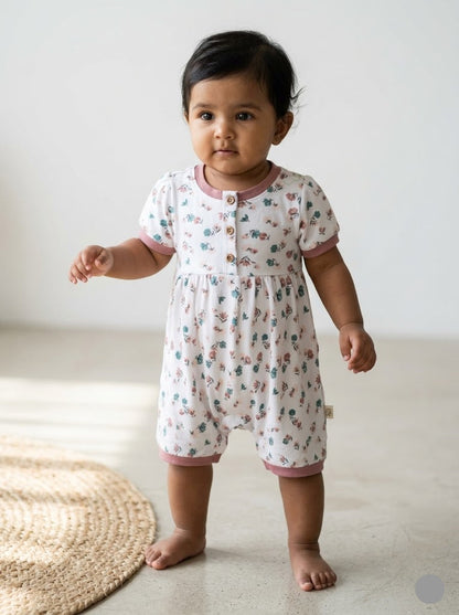 baby's half jumpsuit - blossoms