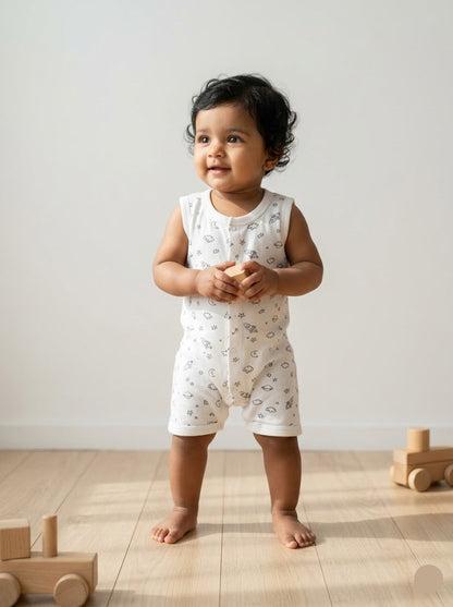 baby's half jumpsuit - galaxy