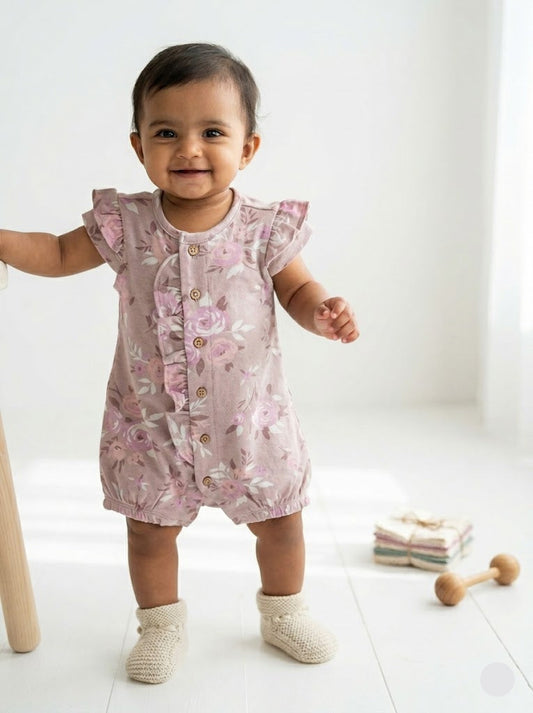 baby's half jumpsuit - peach rose