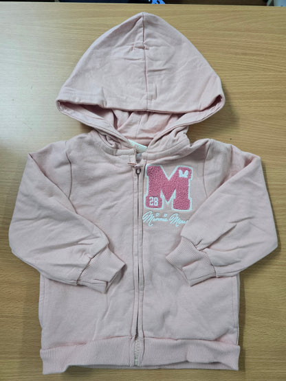 Baby's loop knit hoodie - pink micky