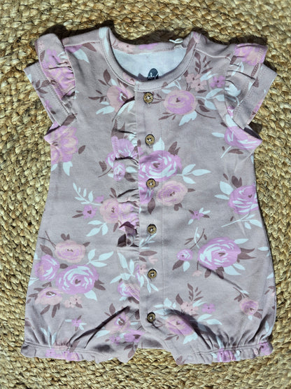 Soft Cotton Baby Half Jumpsuit Peach Rose Print Baby Sleepsuits & Jumpsuits