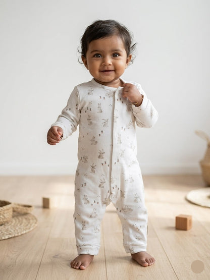 baby's jumpsuit/sleepsuit with shoe - lil bunny