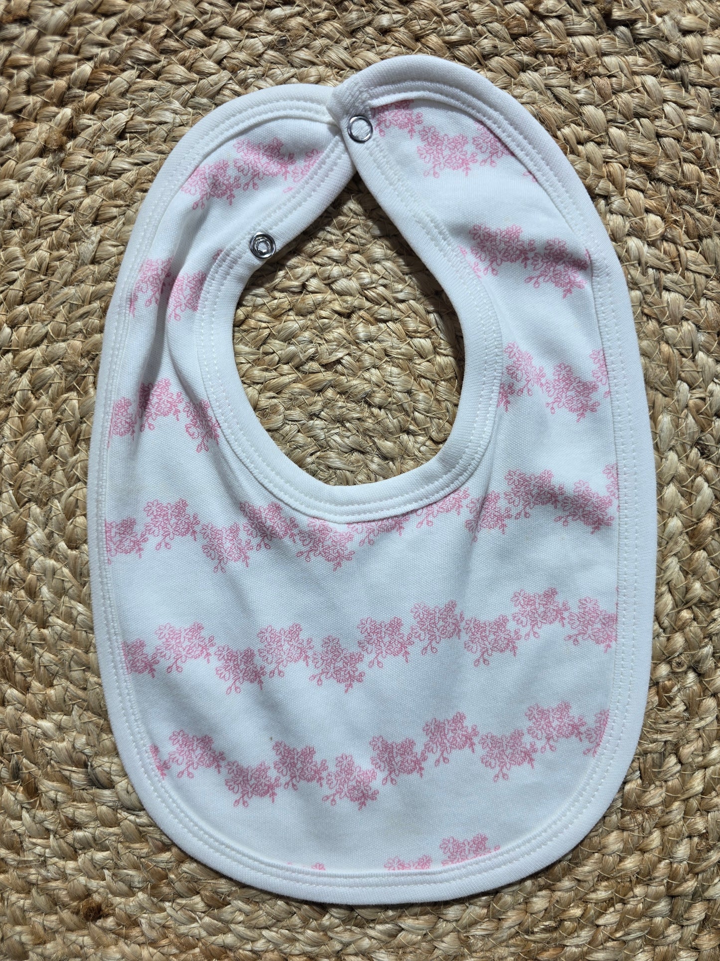 Baby's bibs - Mini pink line flowers