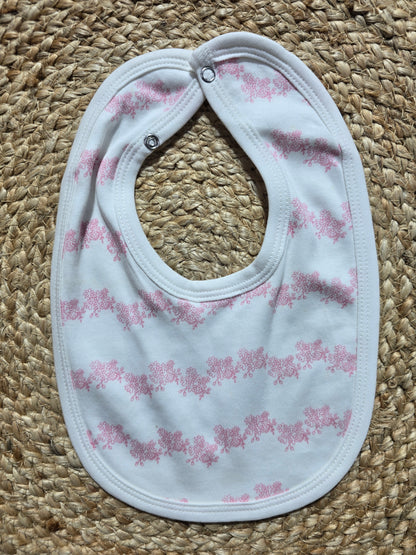 Baby's bibs - Mini pink line flowers