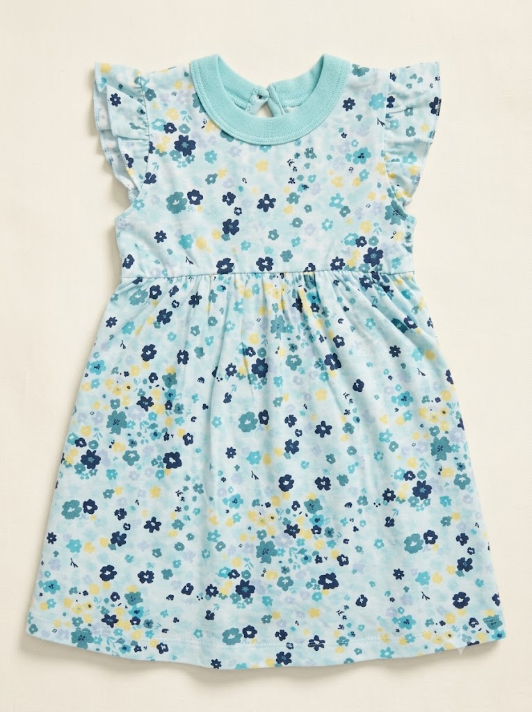 Baby's frock - Blue flowers