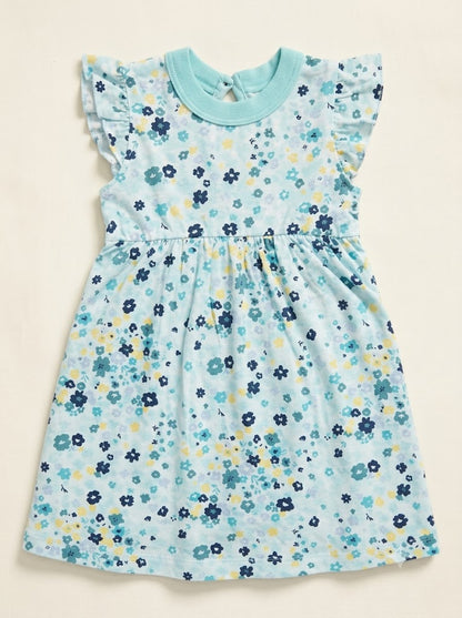 Baby's frock - Blue flowers
