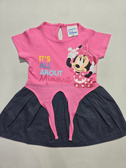 Baby's frock - pink micky