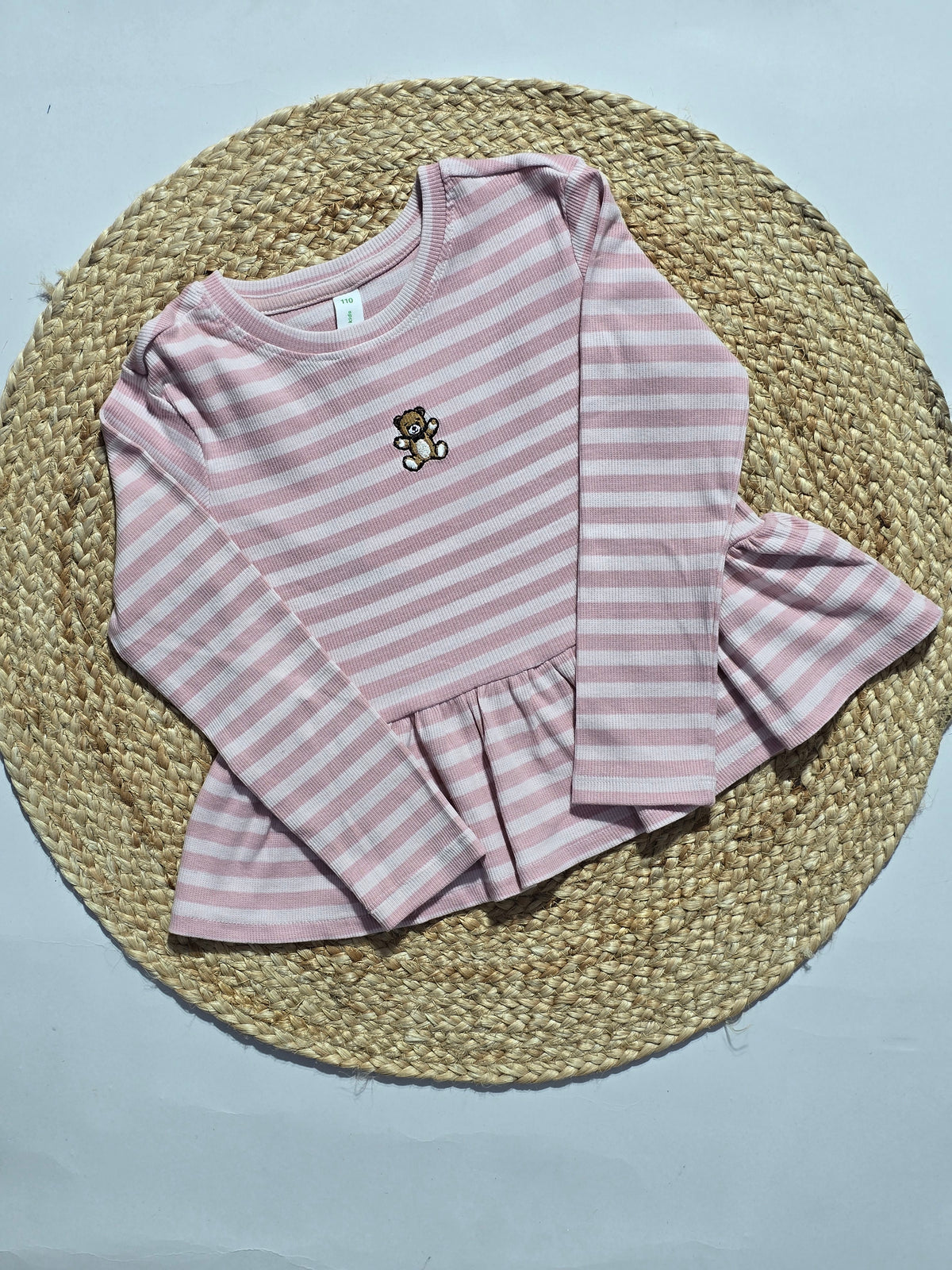 Girl's frock top t-shirt - pink line