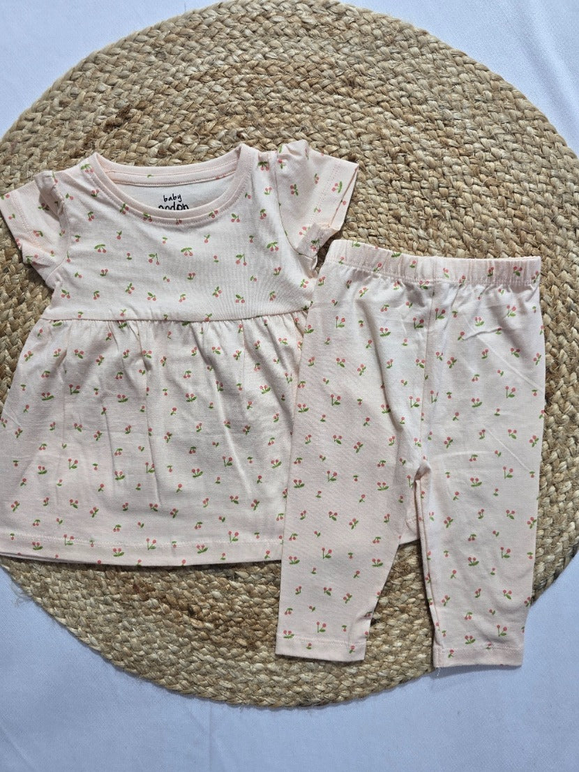 Baby's frock pant set - sandle blossom