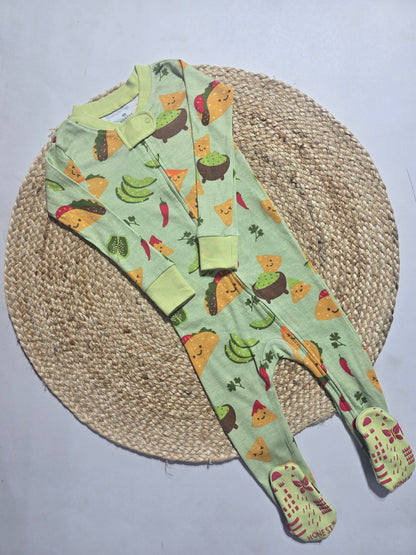 Baby's FS jumpsuit with shoe - green fruits